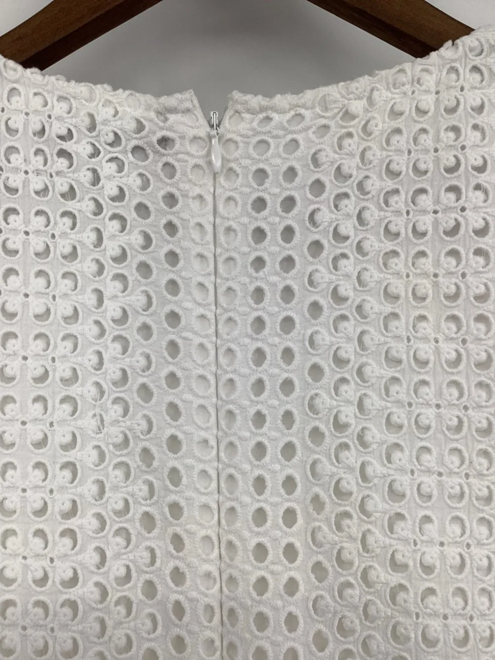 J. Crew White Eyelet Pleaded Hem Mini Dress